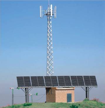 Solar-powered telecom tower